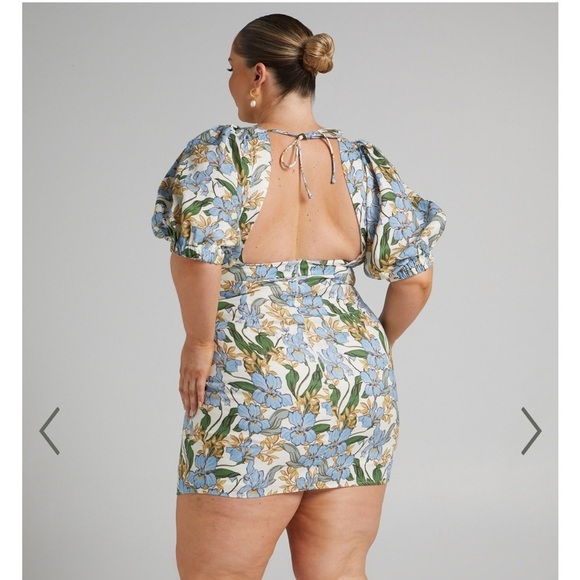 SHOWPO AMALIE THE LABEL INDRISIA LINEN OPEN BACK BODYCON LINEN DRESS SIZE 16 - Picture 3 of 13